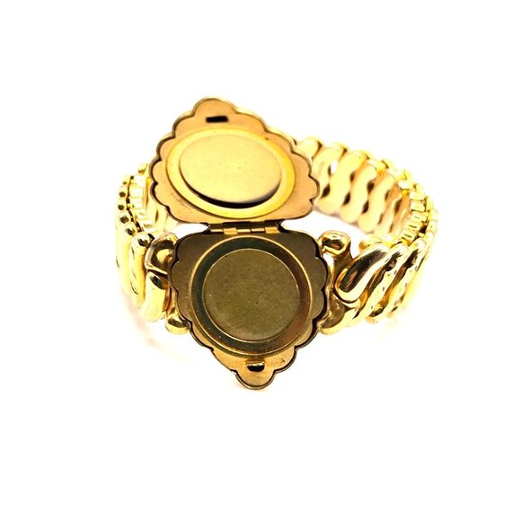 Antique "La Mode" GF SWEETHEART Heart Photo Stretch Bracelet Unique 1920s - Picture 3 of 7